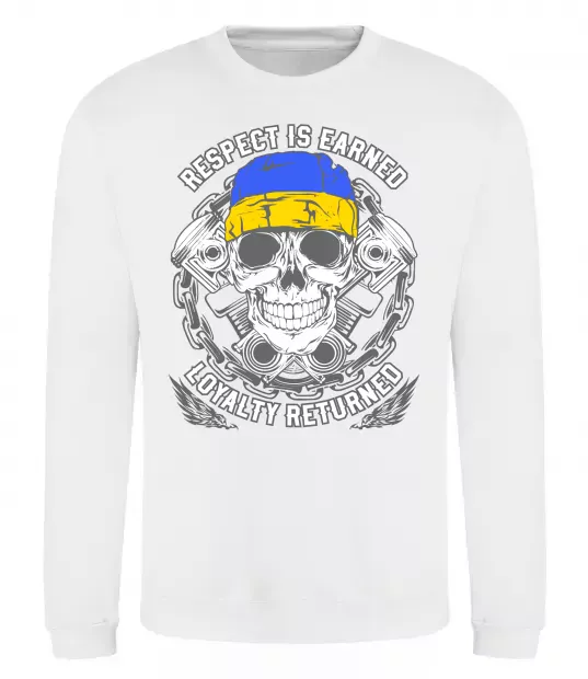 Свитшот Respect is earned Белый фото