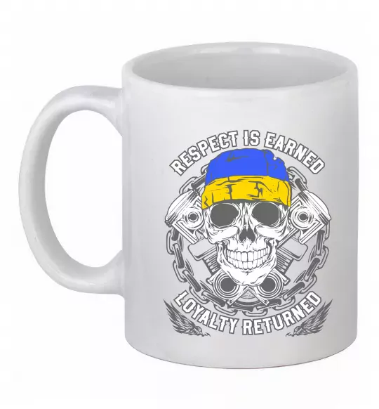 Чашка керамічна Respect is earned Білий фото