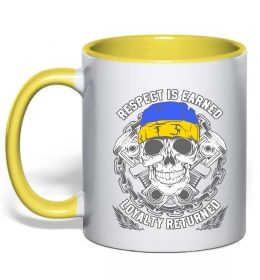 Чашка с цветной ручкой Respect is earned