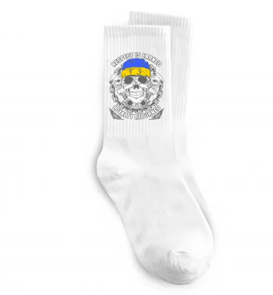 Шкарпетки Respect is earned Білий фото