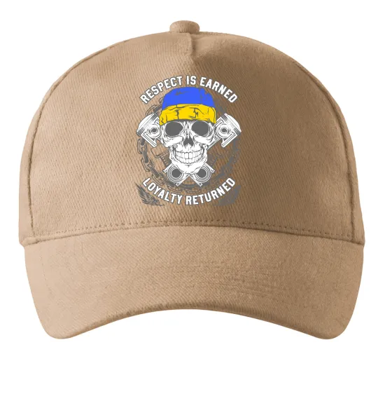 Кепка Respect is earned Песочный фото