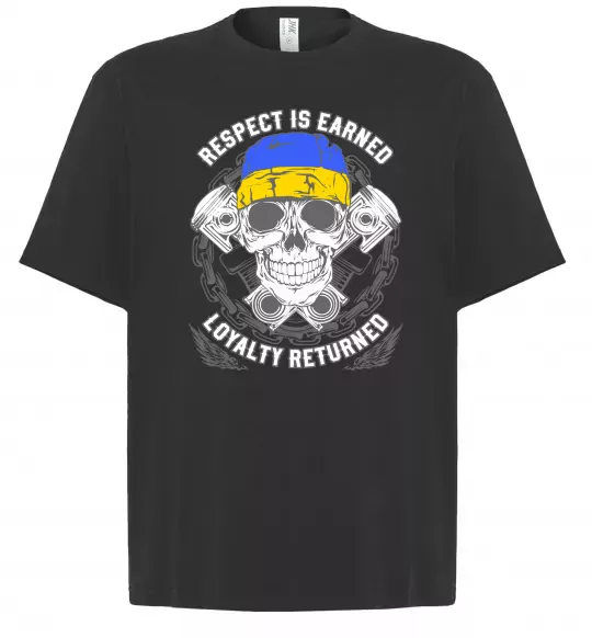 Футболка Оверсайз Respect is earned Черный фото