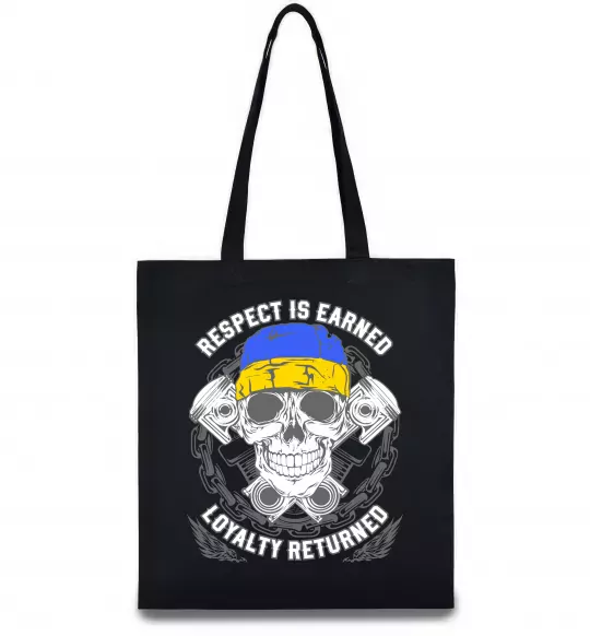 Еко-сумка Respect is earned Чорний фото