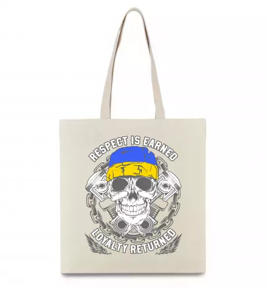 Еко-сумка Respect is earned Бежевий фото