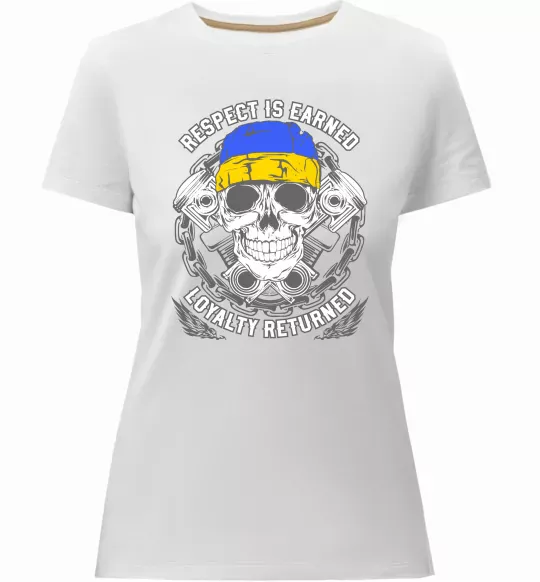 Женская премиум футболка Respect is earned Белый фото