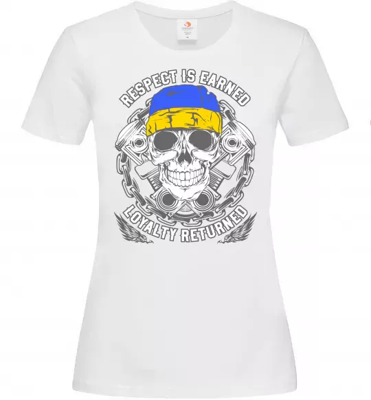 Женская футболка Respect is earned Белый фото