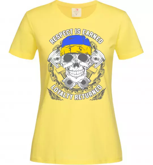 Женская футболка Respect is earned Лимонный фото