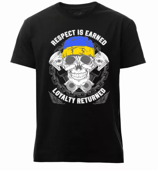 Мужская премиум футболка Respect is earned Черный фото