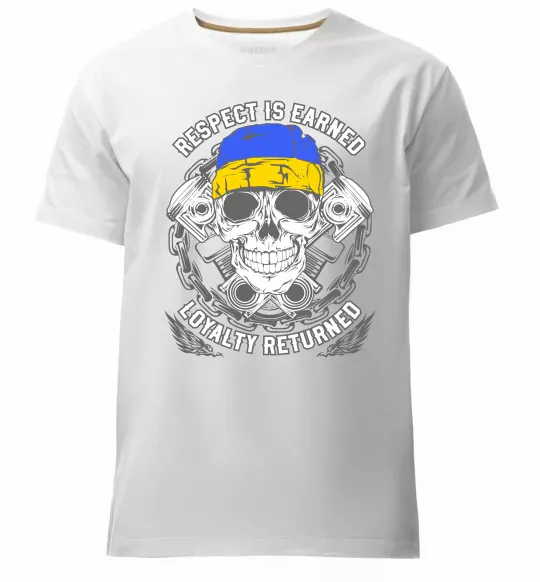 Мужская премиум футболка Respect is earned Белый фото