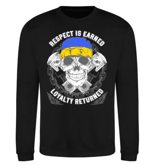 Свитшот Respect is earned Черный фото