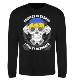 Свитшот Respect is earned Черный фото
