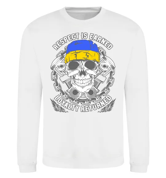 Свитшот Respect is earned Белый фото