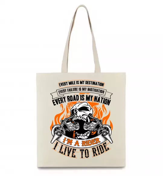 Еко-сумка Rider live to ride Бежевий фото