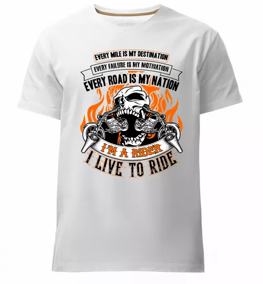 Чоловіча преміум футболка Rider live to ride Білий фото