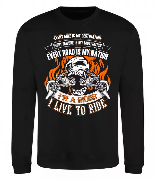 Світшот Rider live to ride Чорний фото