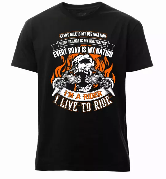Чоловіча преміум футболка Rider live to ride Чорний фото