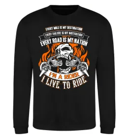Світшот Rider live to ride Чорний фото