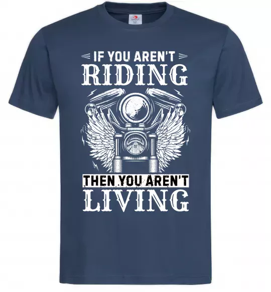 Мужская футболка Riding is living Темно-синий фото