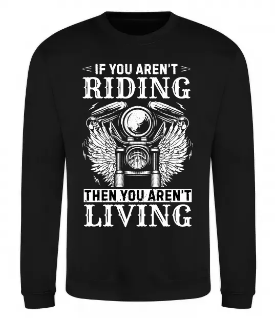Свитшот Riding is living Черный фото