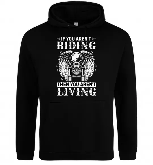 Женская толстовка (худи) Riding is living Черный фото