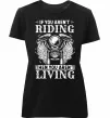 Женская премиум футболка Riding is living Черный фото