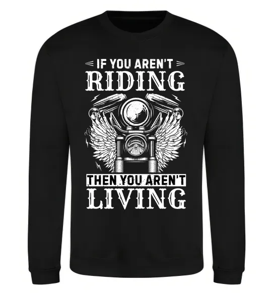 Світшот Riding is living Чорний фото