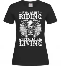 Жіноча футболка Riding is living Чорний фото