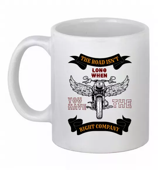 Чашка керамическая Right company of bikers Белый фото