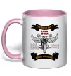 Чашка с цветной ручкой Right company of bikers Нежно розовый фото