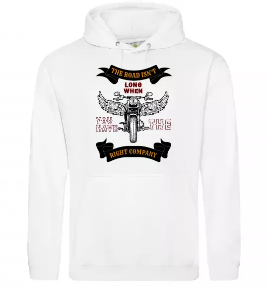 Чоловіча толстовка (худі) Right company of bikers Білий фото