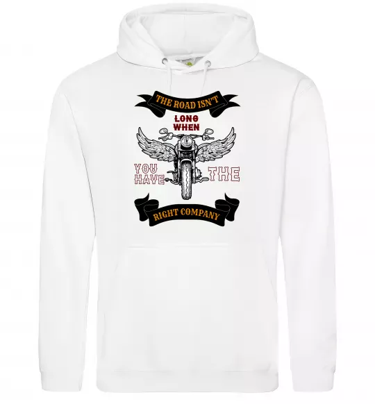 Женская толстовка (худи) Right company of bikers Белый фото