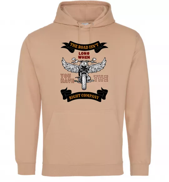 Женская толстовка (худи) Right company of bikers Песочный фото