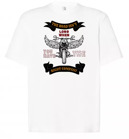 Футболка Оверсайз Right company of bikers Білий фото