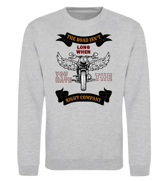 Свитшот Right company of bikers Серый меланж фото