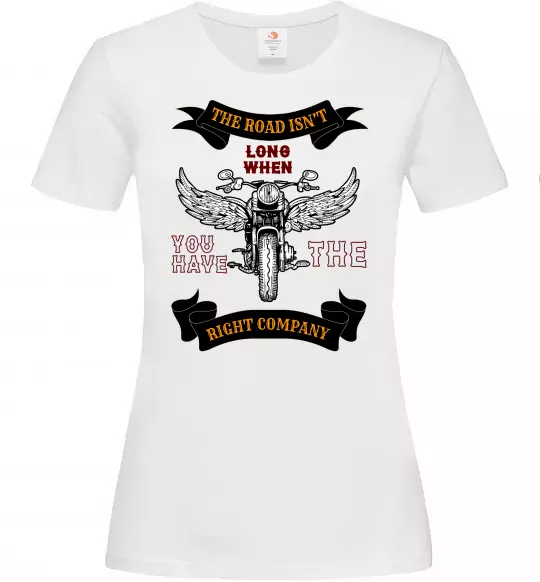 Женская футболка Right company of bikers Белый фото