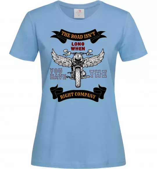 Женская футболка Right company of bikers Голубой фото