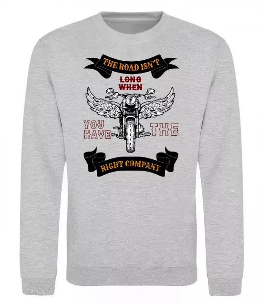 Свитшот Right company of bikers Серый меланж фото