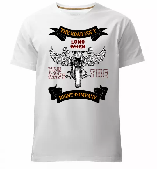 Мужская премиум футболка Right company of bikers Белый фото