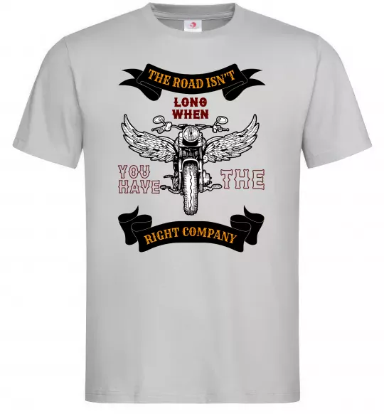 Мужская футболка Right company of bikers Серый фото