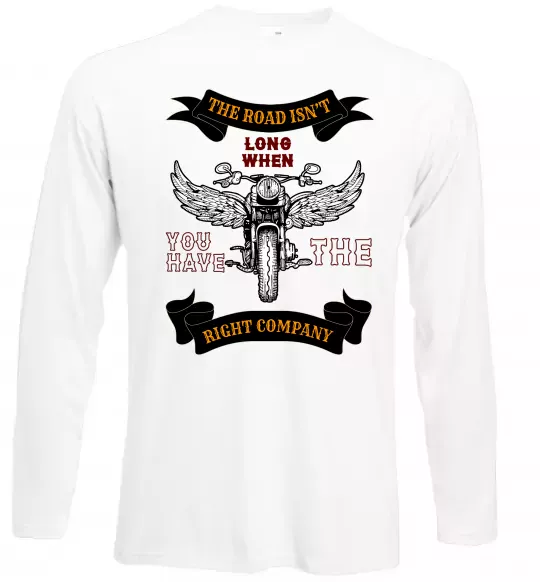 Лонгслив Right company of bikers Белый фото