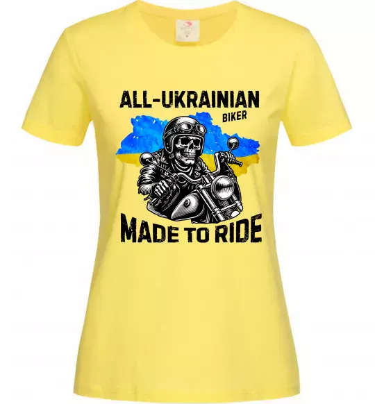 Жіноча футболка Ukrainian biker Лимонний фото