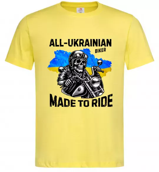 Мужская футболка Ukrainian biker Лимонный фото