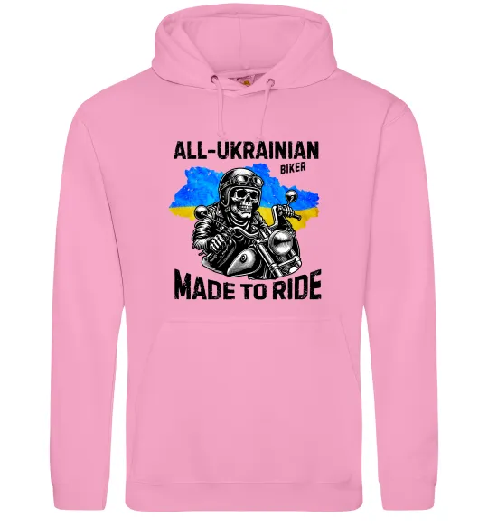 Мужская толстовка (худи) Ukrainian biker Розовый фото