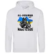Мужская толстовка (худи) Ukrainian biker Серый меланж фото