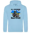 Мужская толстовка (худи) Ukrainian biker Голубой фото