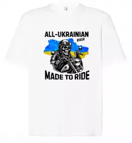 Футболка Оверсайз Ukrainian biker Белый фото