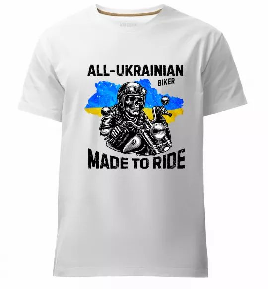 Чоловіча преміум футболка Ukrainian biker Білий фото