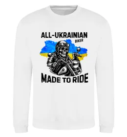 Світшот Ukrainian biker Білий фото