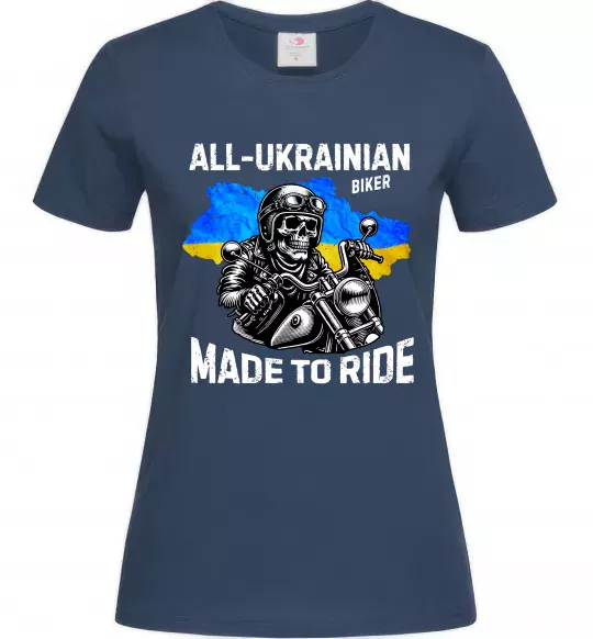 Жіноча футболка Ukrainian biker Темно-синій фото