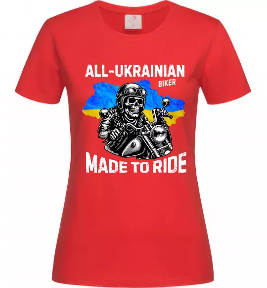 Жіноча футболка Ukrainian biker Червоний фото